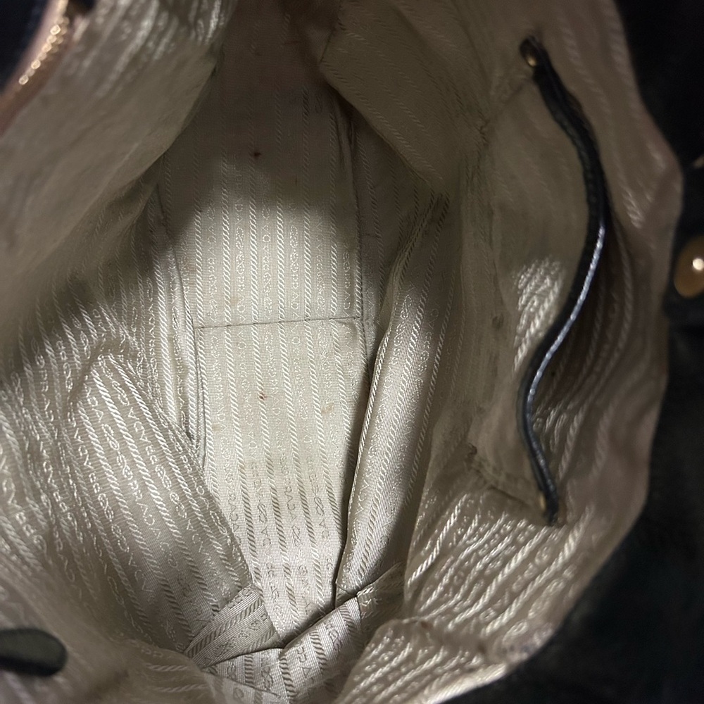 Prada Black Leather Tote with Gold Accents - Picture 9 of 16